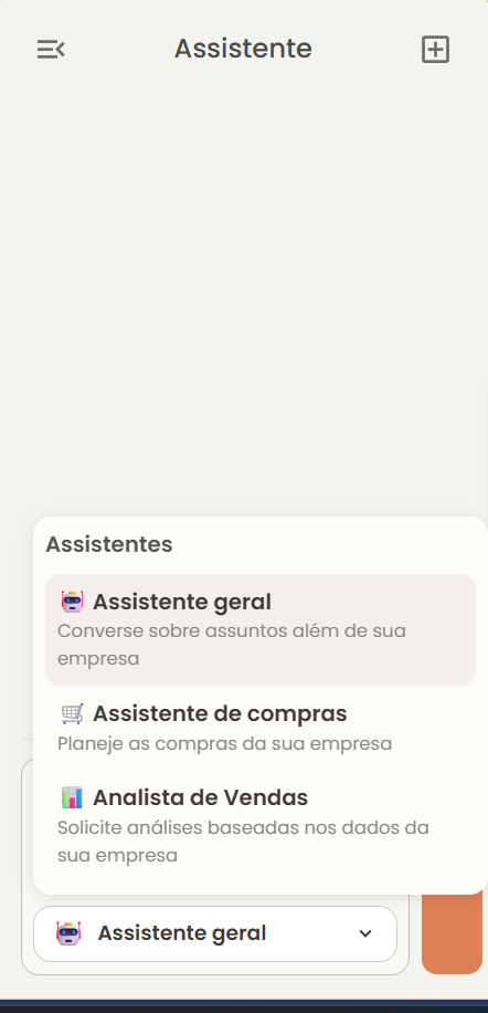 Lista de seleção de assistentes conversacionais Maloka